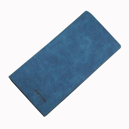 Ultra Thin Frosted PU Leather Wallet Business Men Cow Leather Anti RFID Purse Credit Card Holder Long Wallet for Men
