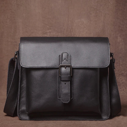 Luxury Brand Genuine Leather Shoulder Bag Men Crazy Horse Cowhide Messenger Bag Women Retro Crossbody Bag Trend Satchel Bag