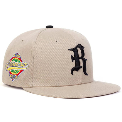 Gothic Letter R Embroidery Hip-hop Hats Spring and Autumn Outdoor Adjustable Casual Baseball Caps Sunscreen Hat