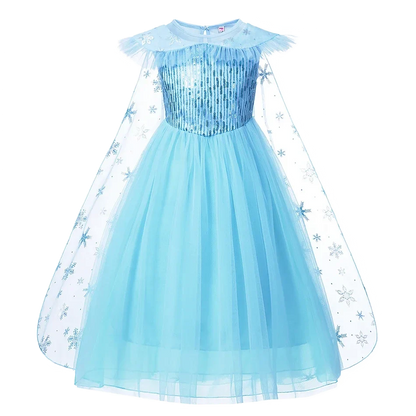 Elsa Anna Snow Queen Princess Dress for Girls Birthday Halloween Christmas Carnival Cosplay Outfit Kids 2-8Y Vestido