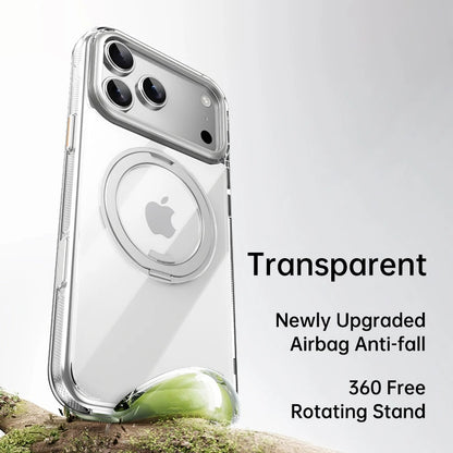 360° Mechanical Torque-Sound Rotating Stand Holder Magnetic Magsafe Phone Case For iPhone 16 15 14 13 17 Pro Max Plus 17Air 16E