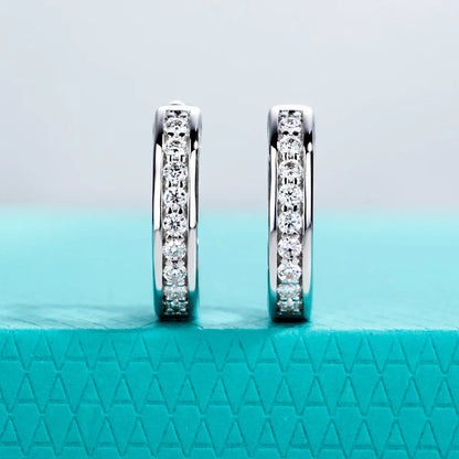 0.56cttw Luxury Moissanite Ear Hoop Earrings 925 Sterling Silver Earring For Woman Wedding Engagement Jewelry Wholesale