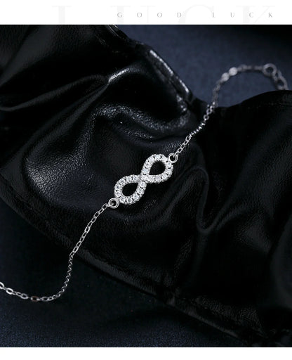 D Color Moissanite Lab Created Diamond Bracelet 925 Sterling Silver Romantic Exquisite Infinity Love For Women Jewelry