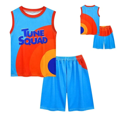 2024 Kids Tune Squad Space Jam 2 Basketball Jersey Set - Cosplay Costume Vest Shorts Sports Uniform Tracksuit for Boys and Girls