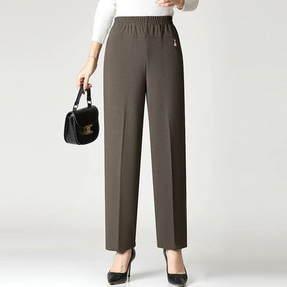 2025 Autumn Fashion Pants Brand Elastic Waist Size Women's Plus Size Thin Pants Casual Office Outdoor Pants