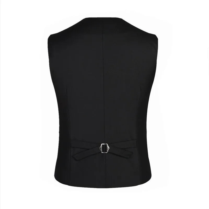 Men Suit Vest British Style Solid Single-breasted Sleeveless Male Waistcoat Slim Breathable Business Casual Man Vest