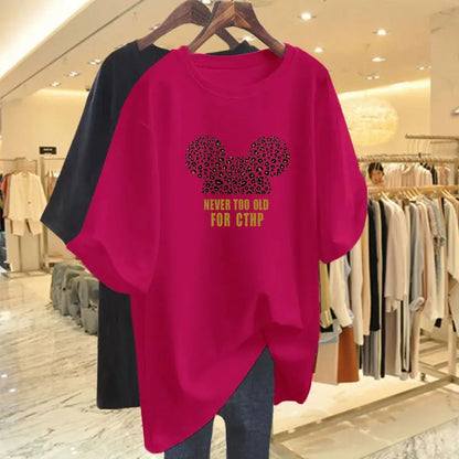 Summer Pure Cotton Fashion Letter Printing T-shirts Women Casual Oversized O-neck Short Sleeve Top Tee Basic Pullovers M-6XL