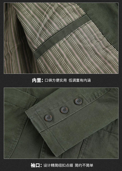 Men Blazer Middle-aged Loose Men Fashion Business British Style Casual Suit Three Button Cotton Casual Clothes Single West Coat