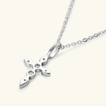 Certified Moissanite Cross Pendant Necklace Original S925 Sliver O-Chain Plated 14k Gold Necklaces for Women Fine Jewelry