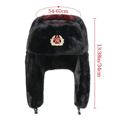 Outdoors Thick Bomber Hat Plush Warm Russian Ushanka Windproof Snow Caps for Women Men