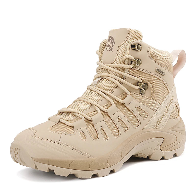 New Men Tactical Boot Breathable Safety Anti-Slip Hunting Boot Motorcycle Male Army Boots Desert Climbing Hiking Shoes Size Plus