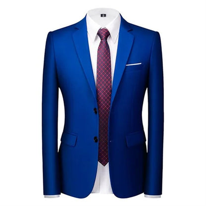 New Male Solid Colour Formal Suit Jacket 21 Colours Available Men Wedding Prom Party Tuxedo Blazer Slim Fit Coats