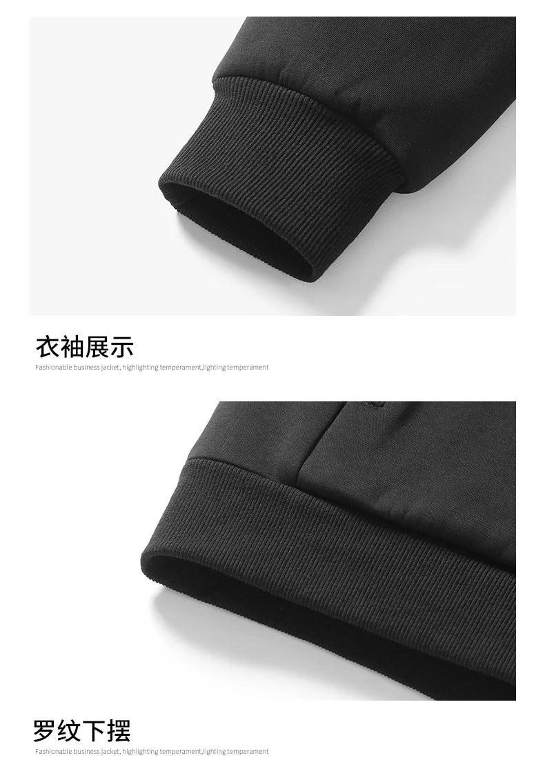 Men's Hooded Sweatshirts+ Pants Suits Male Warm Winter Fleece Sportwear Zipper Coat Warm Sports Sets Thick Hoodies Tracksuit