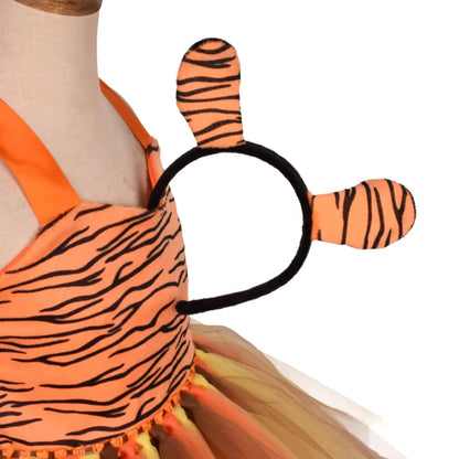 Baby Girls Halloween Animal Cosplay Costume Kids Forest Theme Giraffe Cows Tiger Leopard Zebra Print Tutu Dress Birthday Party