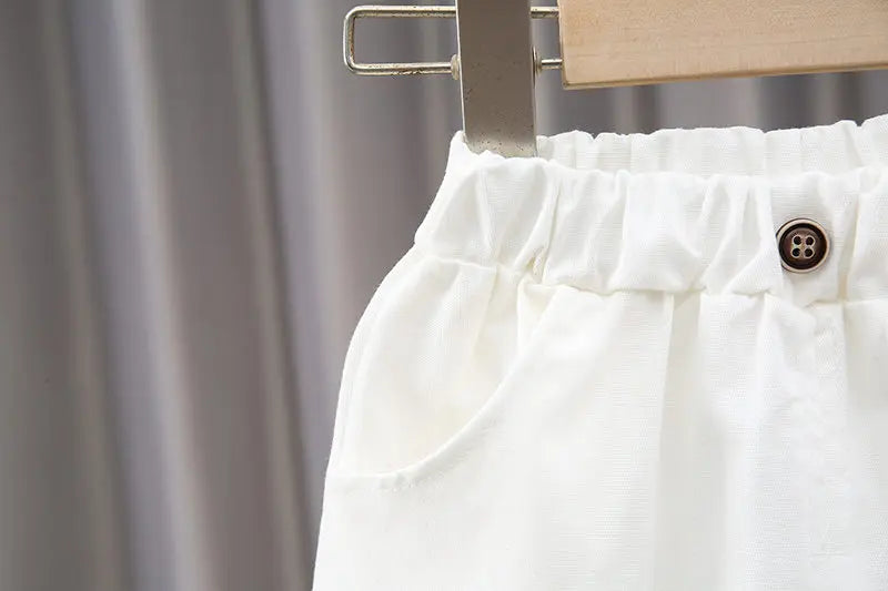 New Baby Boys Girls Summer Outwear Cotton Strips Sports Suit Infant T Shirt Shorts Children Clothing Tracksuits Sets Outwear