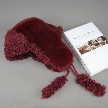 Real Fur Wool Hat Unisex New Winter Warm Bomber Russian Ushanka Hats With Ear Flaps Cow Leather Thick Snow Earflaps Baseball Cap