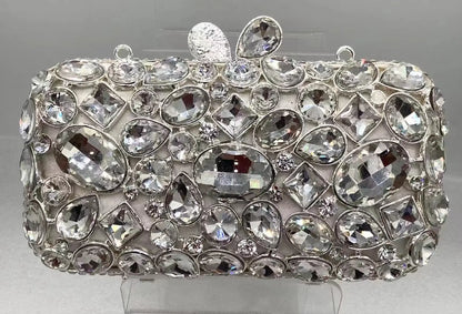 Natural Rhinestone Handmade Clutch Women Wedding Party Cocktail Evening Bag Colorful Diamond Handbag Fashion Yellow Purse