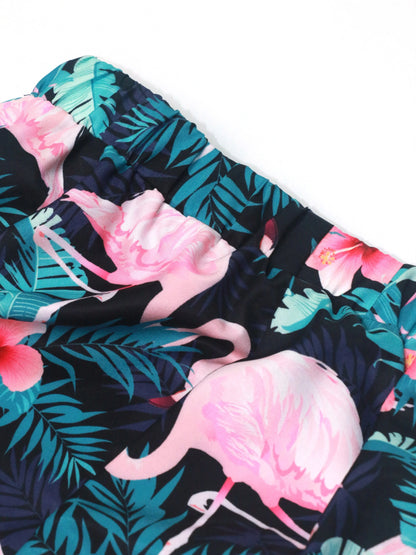 Tween Boys Hawaiian Vacation Style Short Sleeve Shirt And Shorts Set for Outdoor Scene Beach Vacation Casual Outfit Summer