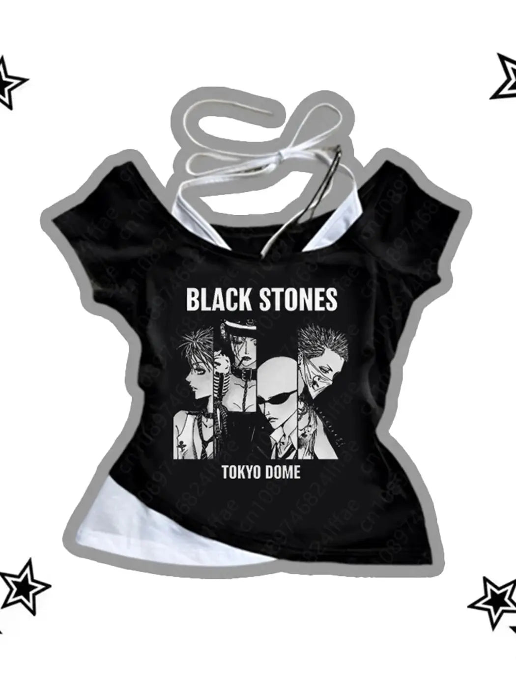 Vintage 90s Punk Gothic Streetwear Women's T-Shirt Emo Y2K Suspenders Top Harajuku Aesthetic Anime Tees Sexy 2000s Clothing