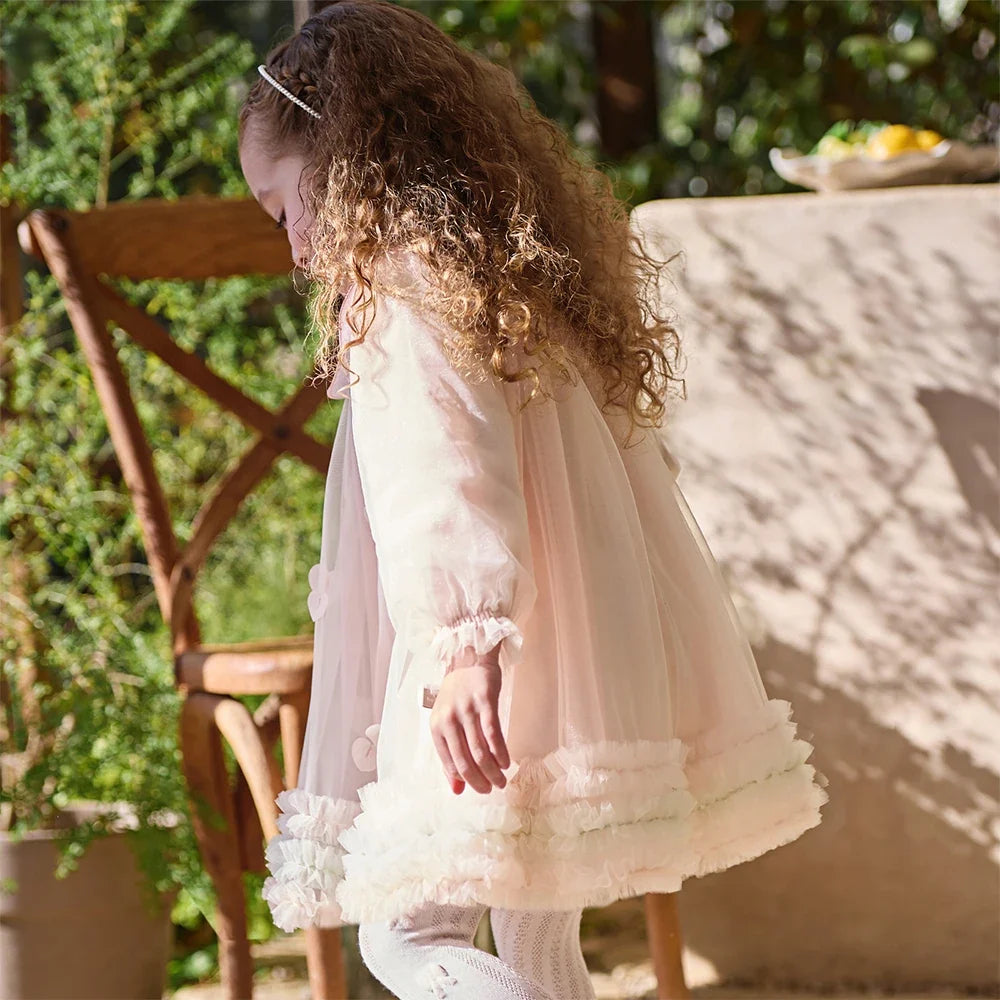 Children Princess Mesh Dress Girls Clothes Autumn Spring Long Sleeve Kids Elegant Dress Sweet Outdoor Party DB1261889