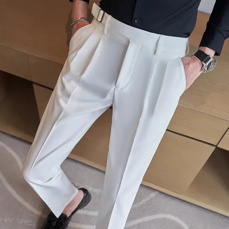 Yellow Men's Suit Pants, Fashion Slim Dress Trousers ,White Black Blue Green Pantalones Hombre Fall/Winter Male Pant, 2025 New