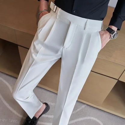Yellow Men's Suit Pants, Fashion Slim Dress Trousers ,White Black Blue Green Pantalones Hombre Fall/Winter Male Pant, 2025 New