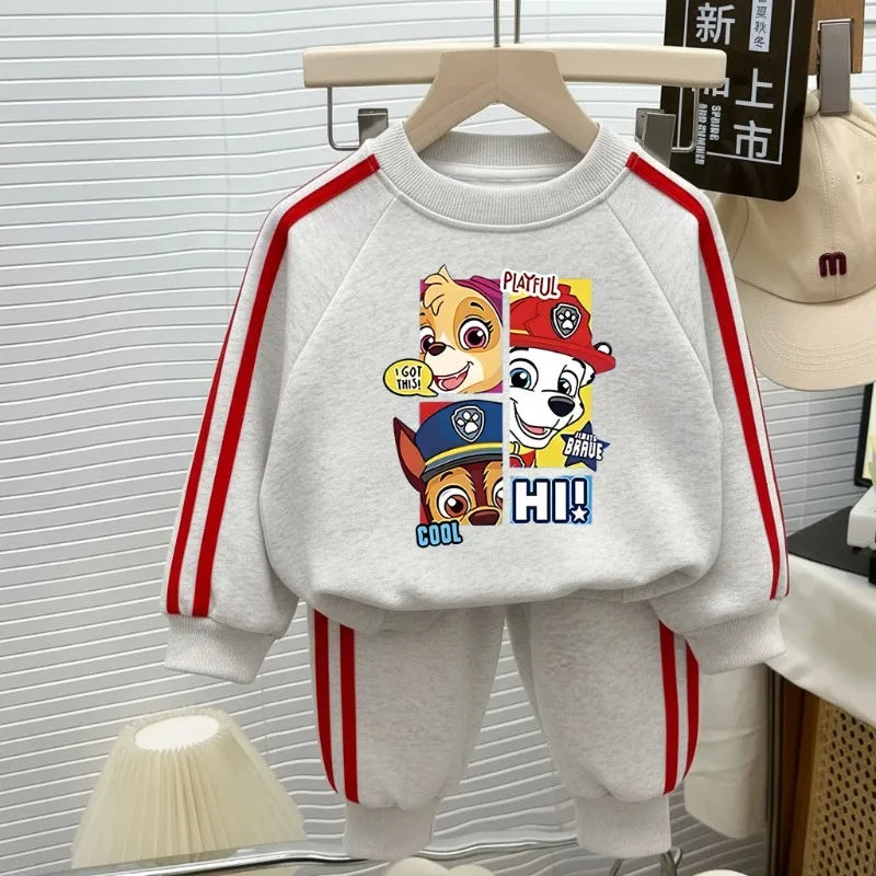 2026 Spring New Style PAW Patrol Printed Children's Casual Clothing Sets Kids O Neck Hoodies and Long Pant Two Piece Tracksuit