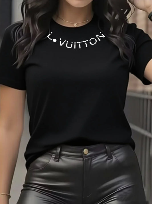 Summer new style men's and women's cotton printed loose-fitting casual fashionable high-quality letter short-sleeved T-shirt top