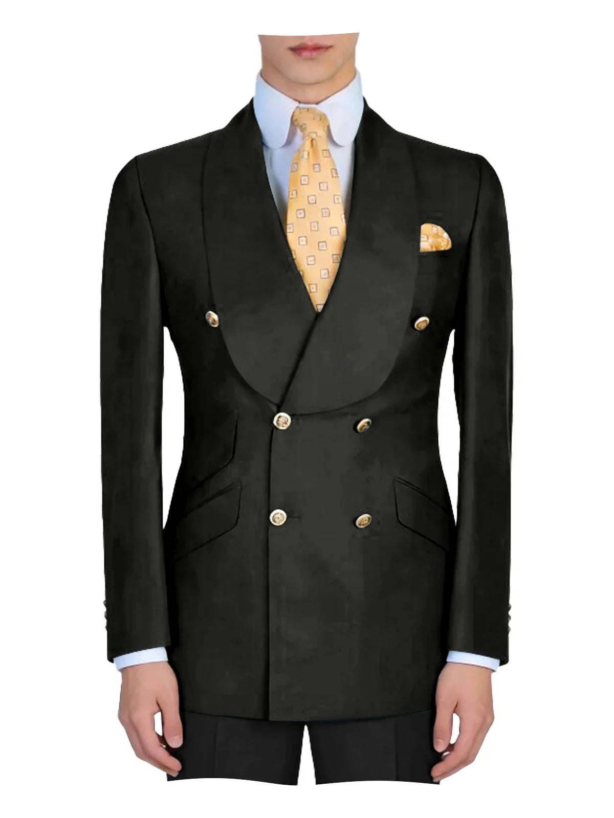 Mens Mint Green Double Breasted Blazer Slim Fit Shawl Collar Formal Sport Coat with Gold Buttons for Groom Prom Business Casual