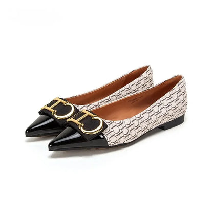 Women's  Shoes New Spliced Pointed Anti slip Flat Casual Shoes Business Shoes For girls