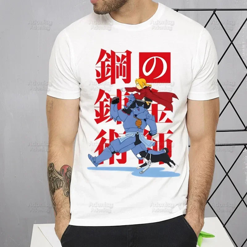 Fullmetal Alchemist T Shirt Harajuku Alphonse Elric TShirts Short Sleeve Fashion Casual Edward Elric T-Shirt Tops Tees