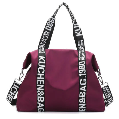 Women's Large Capacity Nylon Shoulder Bag Casual Top-Handle Fashion Tote Crossbody Handbag
