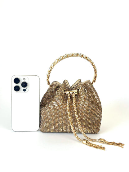 Dinner bag Handle Shining Rhinestones Evening clutch Bag Sparkling, Elegant, Exquisite Dinner Party Handbag party wedding Bag