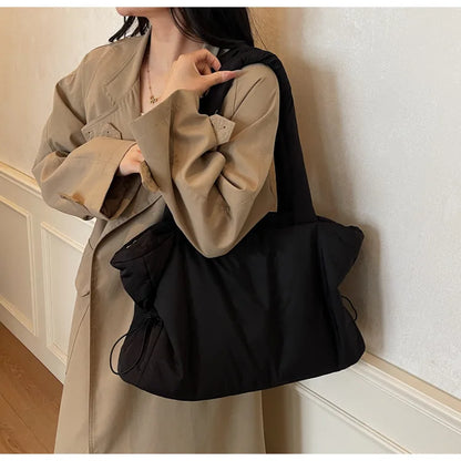 Fashion Winter Women Shoulder Bag Large Simple Shopping Commuting Bag Simple and Practical Textured Casual Versatile Tote Bag