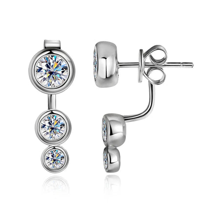 D VVS Moissanite Engagement Earring with GRA Certificates s925 Sterling Silver Plated 18k White Gold Earrings for Women