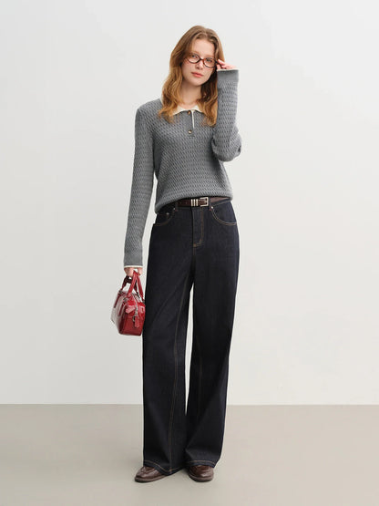 2025 Women's Straight Leg Jeans - High Waist Stretch Denim Pants Dual Fit for Apple & Pear Body Autumn Casual Trousers