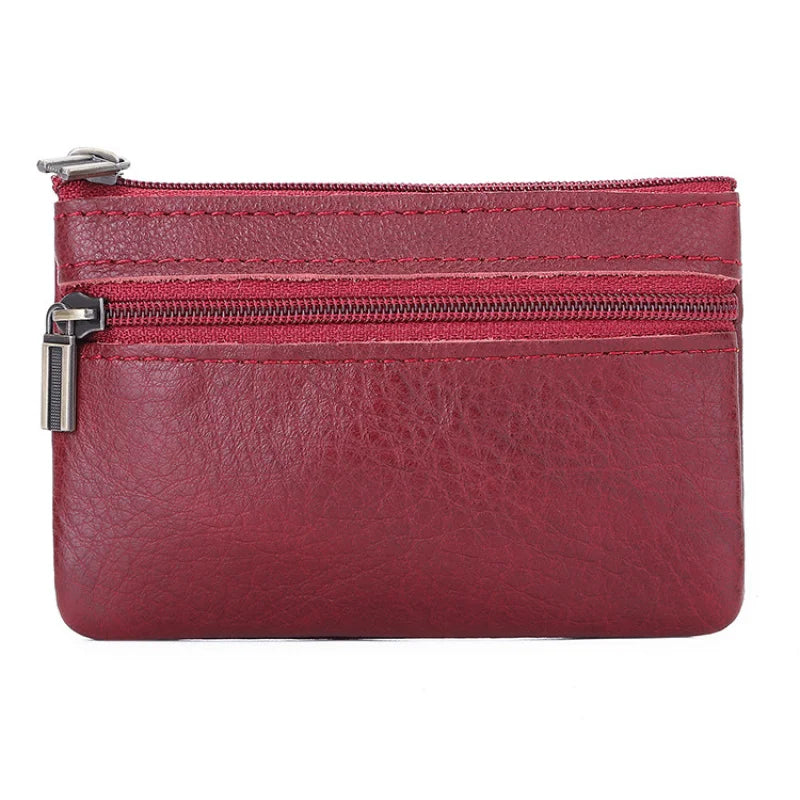 New Cow Leather Men's And Women's Change Vintage Coin Bag Headphone Purse Storage Mini Bag For Man And Woman