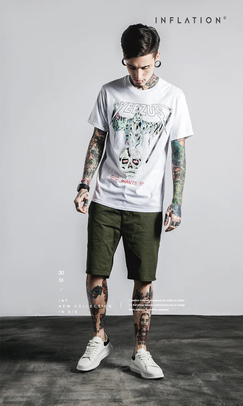 yeezus kanye west T shirt cotton streetwear concert hiphop short sleeve