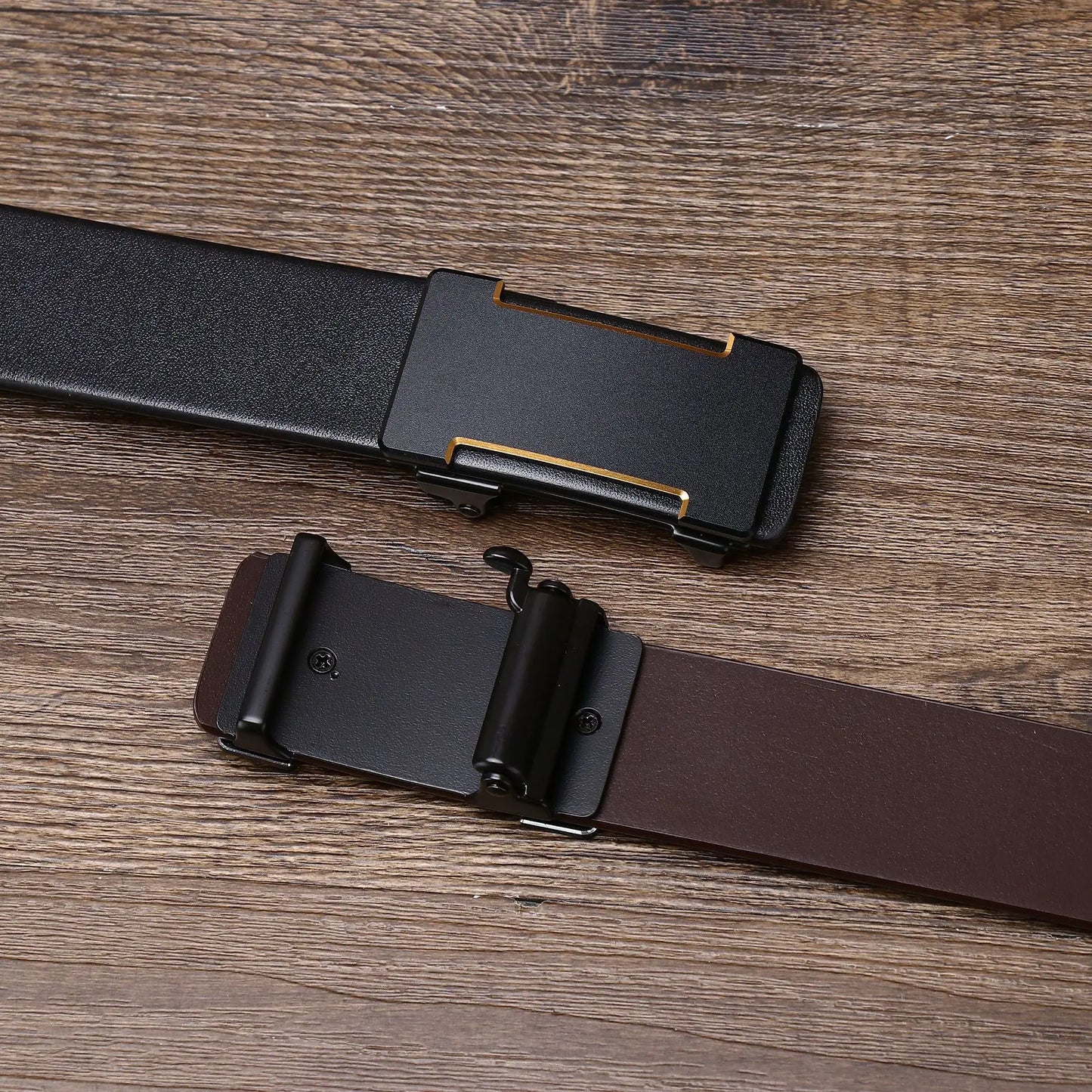 Luxury Genuine Leather Belt Men's Casual Cowhide Toothless Automatic Buckle Belt for Men Jeans Pants Waistband Business Belt