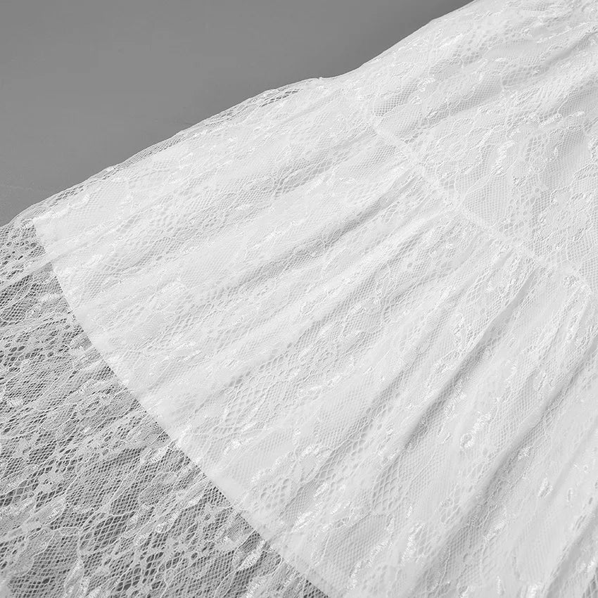 Lace Jacquard Transperant Skirt Women Summer New High Waist Sexy Casual Long Skirts 2025 Streetwear Fashion White Maxi Skirt