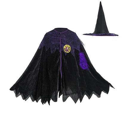 Halloween Costume for Kids Girls Purple Bat Dress Halloween Fantasy Vampire Costume Witch Cosplay Clothes Carnival Party Gifts