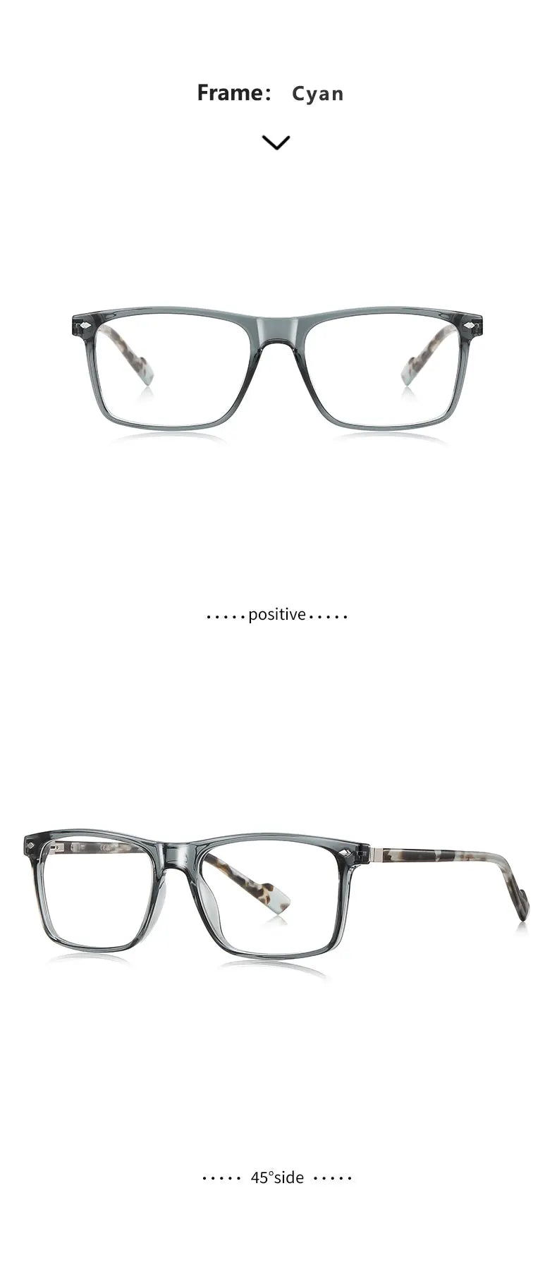New Fashionable Geometric Square Frame Minimalist Design Men's Anti-Blue Light Glasses Customizable Prescription LS218