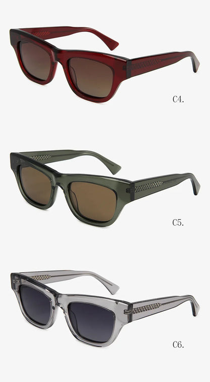 2026 Fashion Top Quality Square Polarized Sunglasses Men Acetate UV400 Unisex Sun Glasses Travel Hiking Beach Fishing Eyewear