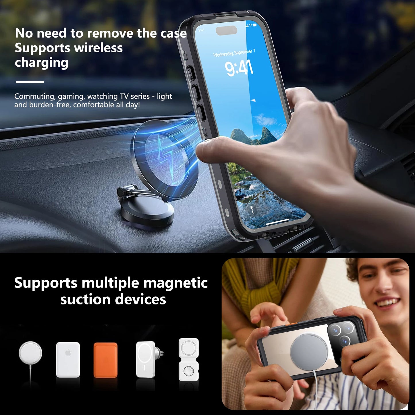 Professional Waterproof Phone Case 360° Shockproof and Dustproof IP68 (Compatible with iPhone 17 Pro/16/15/14/13)