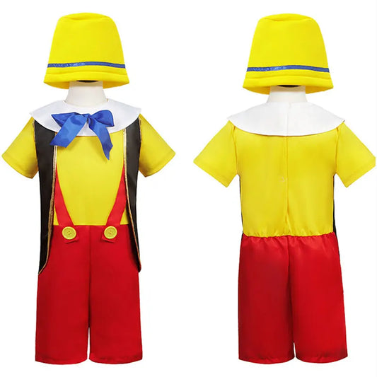 Umorden Puppet Pinocchio Costume for Kid Child Toddler Boy with Long Nose 3-4T 4-12T