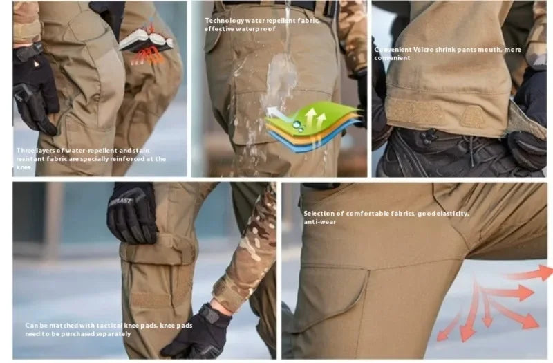 New Men Assault Scratch-resistant Wearproof Outdoor Training Pants Overalls Hiking Pants Camouflage Tactical Trousers