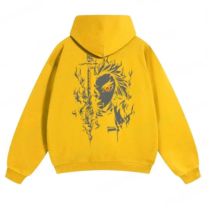 Demon Slayer: Kimetsu no Yaiba Men Hoodie Sweatshirt Rengoku Kyojuro Anime Spring Autumn Boy Long-sleeved Parent-child Outfit
