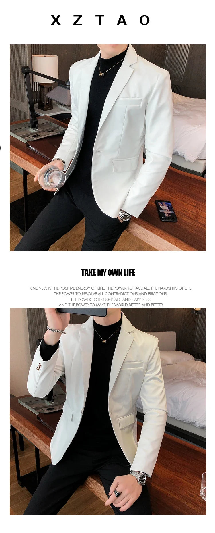 2022 Autumn Leather Jacket Men Slim fit Casual Business Blazer Masculino Solid Color Street Wear Social PU Coat Costume Homme