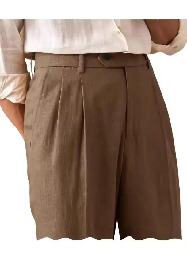 Premium Men's Pants Pleated Wide-Leg Dress Chinos Business Daily Office Versatile Formal Casual Trousers Banquet Wedding Summer