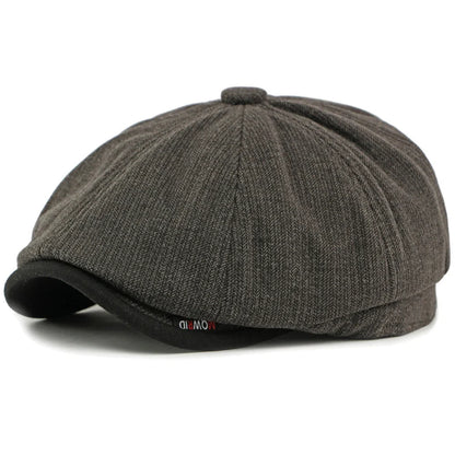 Beret Cap Men Women Autumn Winter Hat Thick Warm Artist Painter Wool Beret Hat Male Female Flat Octagonal Cap Mens Berets